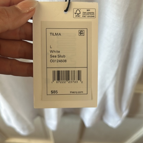Theory White Short Sleeve Tee - Picture 6 of 6